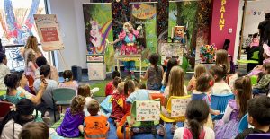 Children participating in Miss Fairy G's interactive Las Vegas library performance during Fall Fest 2026.